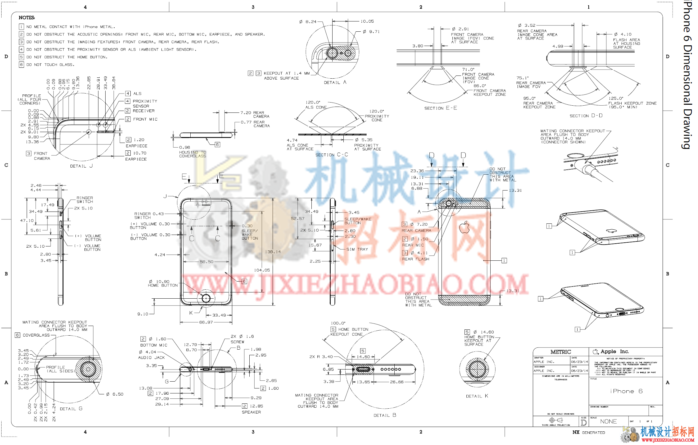 Apple公布iPhone 6 设计图纸