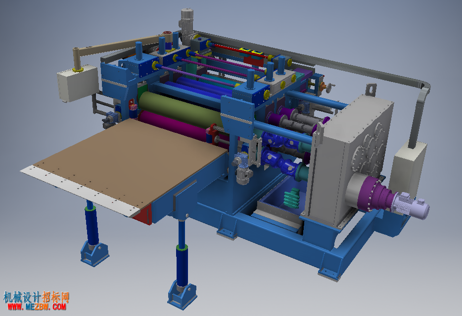 直线卷板机solidworks模型渲染圖.PNG