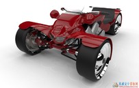 三轮运动摩托车3D图纸 SOLIDWORKS设计