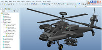 CX3D-PROE-008 apaqi战斗机三维模型 含特征 含零件