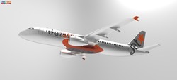 喷气式客机的三视图做的sw客机模型，学学做曲面入门相当好的课件
