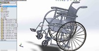 轮椅的三维模型，完全按照真实产品绘制