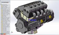 V8涡轮增压柴油引擎模型