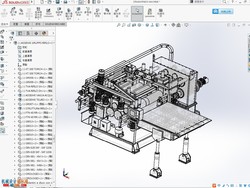 小型直线卷板机solidworks模型图